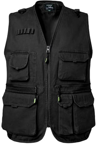 KTWOLEN Chaleco Outdoor Multibolsillos para Hombre Sin Mangas Chaleco de Pesca Transpirable para Senderismo Fotografía y Actividades Al Aire Libre