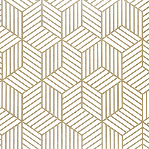 WENMER 17.71 x 118 Geometric Hexagon Wallpaper Peel and Stick Wallpaper Removable Self Adhesive Wall Paper Vinyl Film Shelf Paper & Drawer Liner Roll for Home Use