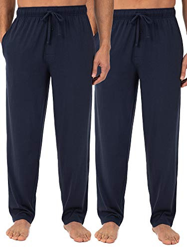 Fruit of The Loom Pantalon de Pyjama en Jersey pour Homme, Disponible en Grandes Tailles, Pantalon de Nuit ou de détente (en Lot de 2 ou à l’unité), Taille M