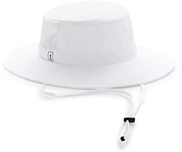 PGA TOUR Men’s Solar Golf Bucket Hat with Chin Strap, Bright White, One Size