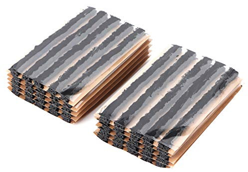 Aramox Rubber Tire Repair Patch, 50 Stück 100x6mm Reifen Reparaturstopfen Tubeless reparaturset Tire Rubber Sealing Strip Pannenreparaturwerkzeug für Automotorräder(schwarz)