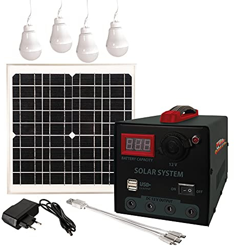 Mauk Solar Power Pack Station | Camping Komplettset mit Ladeadapter | MSP- 15W, 2361, Schwarz