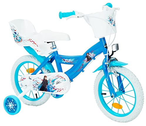 14 Zoll Kinder Mädchen Fahrrad Kinderfahrrad Mädchenfahrrad Mädchenrad Rad Disney ELSA Frozen die Eiskönigin Toimsa 24291w