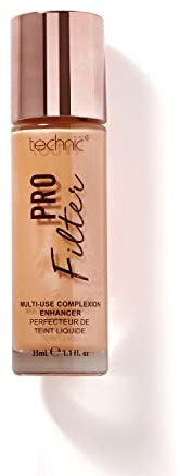 Technic Pro Filter - Realzador de tez multiusos, prebase, iluminador y suero facial resaltador para un acabado impecable, tono medio frío