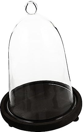 Garneck Preserved Flower Glass Cover Diy Flower Cover Glass Dome Immortal for Car Interior Adornment Base for Home Decoration and Plant Protection