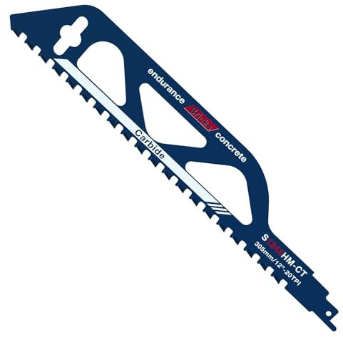 Säbelsägeblätter, Sägeblätter Säbelsäge, Säbelsägeblatt Hartmetall, Säbelsägeblatt Stein, Zubehör Säbelsäge für Porenbeton, Holz, Metall, Ziegel, Kompatibel mit Makita, Dewalt, (305mm Saw Blade)