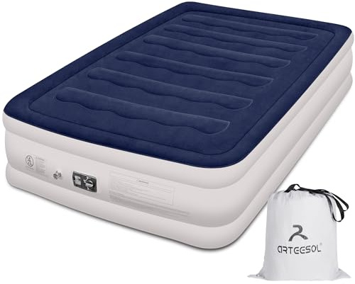 Blackace arteesol Materasso Gonfiabile Singolo Letto Gonfiabile Matrimoniale Elettrica con Pompa Integrata per Camera/Ospiti/Campeggio/Viaggio