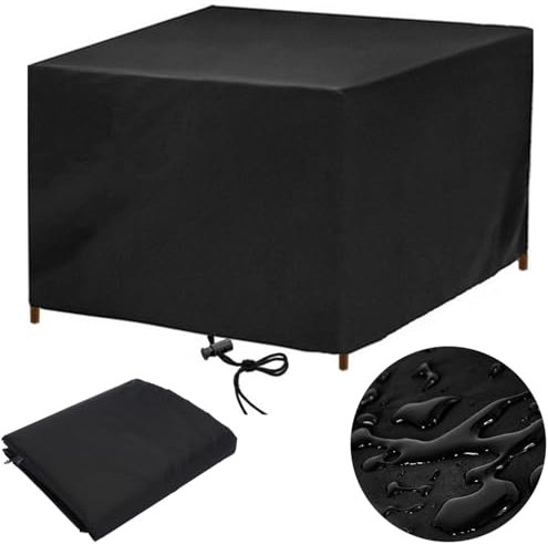 Housse Table de Jardin 75x75 Housse Salon de Jardin Exterieur Housses pour Mobilier de Jardin Impermeable Bache Table Exterieur Housse de Protection Salon de Jardin Rectangulaire 75x75x75cm LxWxH