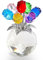 Bunte Rose Blume Kristall Figur mit Vase, 12cm große Rosenfigur aus Kristall, Romantisches Geschenk für Sie/Frau/Mutter/Frauen