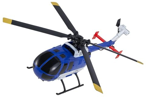 VEVOR RC-helikopter, 2,4 GHz fjärrstyrd helikopter med en propeller och 6-axlad gyro, 4-kanals RC-flygplan för nybörjare, LED-ljus och start/landning med en knapp, för barn från 8 år