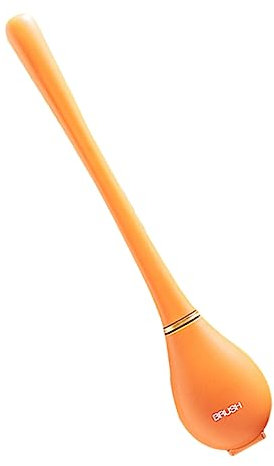 WRITWAA Scopino per WC da Bagno Manico Lungo in Silicone, Spazzola per Pulizia WC Montata a Parete, Supporto Compatto Arancione per Uso Domestico