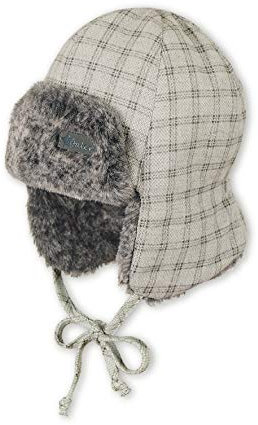 Sterntaler Fliegermütze für Jungen mit flauschigem Kunstfell-Futter, Alter: 9-12 Monate, Größe: 47, Grau (Kiesel)