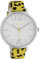Oozoo Damenuhr mit Leopard Look Lederband Animal Print Colors of Africa 43 MM Weiß Goldfarben C10208