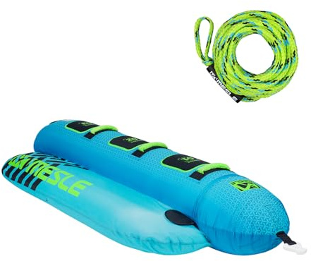 Mesle Bananen Boot Aufblasbar Torpedo 2-4 Personen, Set mit Leine, Towable Funtube Banana Boat für Kinder & Erwachsene, Wasser Tube Motorboot, Wasserreifen zum Ziehen