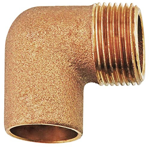 MegaHaustechnik Löt Fitting 4092G Übergang Winkel 90° Grad i-AG Muffe zum Löten für Kupfer Rohr Außendurchmesser 18mm mit 3/4 Rohr Zoll Außengewinde Trinkwasser geeignet Gewinde Verbinder