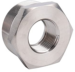 Pysrych Stainless Steel 304 Hex Bushing 1 NPT Male x 1/4 NPT Female Adapter Pipe Fitting, Heavy Duty & High Pressure (Pack of 1)