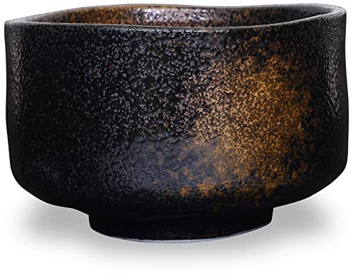 Product of Gifu Japan Japanische Handgefertigte Matcha-Tee-Schale Schwarz, Grüner Tee Zeremonie, Authentische Mino Ware Töpferei, Kuro Sakin Gesho Keramik Chawan