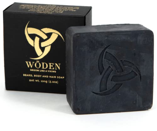 Woden's Blessed Seed Premium Beard Shampoo Soap Bar - 120g of All-Natural Moisturizing and Nourishing Ingredients with Blackseed Oil and Activated Charcoal - Groom Like a Viking