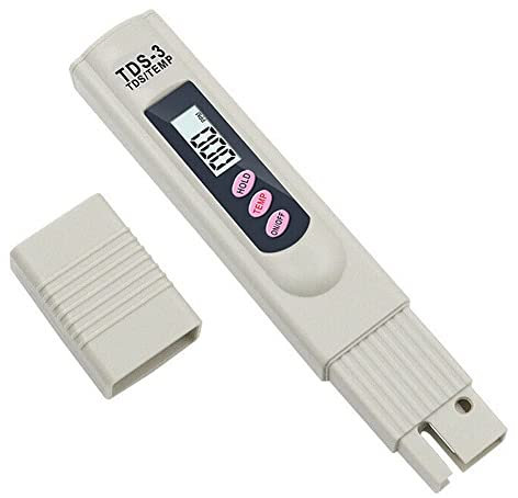 Treki TDS Medidor de Calidad del Agua LCD Potable Probador Digital Temperatura PPM Probador de Pureza del Agua 0-9990 PPM para Medir Agua Hidroponía Acuario Piscina Spa (No PH)