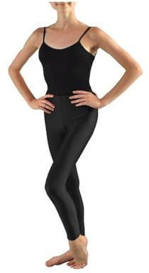 Prime fashions - Girls Shiny Leggings Pants - Nylon Trousers Dance, Gymnastics, Workout, Yoga (Black, 13-14 Years)