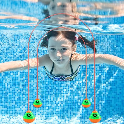 Riisoyu 2.5M Juguetes de Buceo, 2 Piezas Juegos de Piscina para Niños Anillos de Buceo Juegos de Agua Verano Puerta de Natación Juguete Acuático para Piscina para Entrenamiento de Buceo