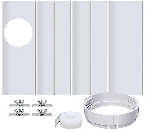 RANRAO Klimaanlage Fensterabdichtung Platte Einstellbare Klimaanlagen Fenster, AC Window Seal Platte für Abluftschlauch mit Durchmesser 15cm, für vertikal/horizontal Schiebefenster 43~140cm