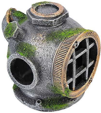 Yardwe Aquarium Landschaftsbau Unterwasser Spielzeug aquaristik zubehör Terrarienbecken Garnelenhaus Harz Ornament Helm Aquariumzubehör Harz Fischhaus Tauchen Dekorationen Statue