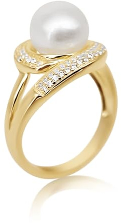 PERORNO Argento Dorato 925 con Zirconi Brillanti, Gioiello Elegante e Raffinato per Occasioni Speciali