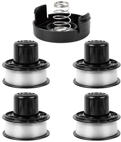 Viilich 4 bobinas de alambre compatible con Black + Decker GL250 GL310 GL360 GL360SB, sustituye a la bobina A6226-XJ RS-136-BKP RS-136, con 1 tapa del eje 1 muelle