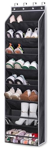 Felenny Schuhregal Hängend, 8 Reihen Schuh Organizer Hängend über der Tür für Schuhe Türschuhregal für 20 Paar Schuhe, hängender Schuhschrank für Turnschuhe, Stiefel