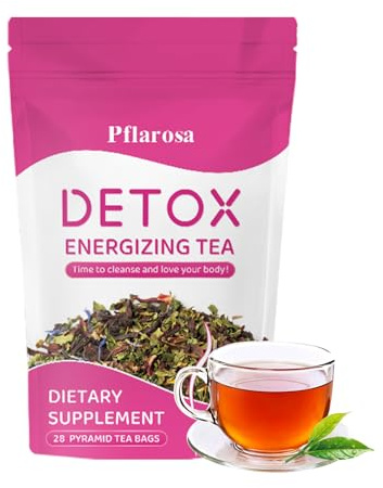 Thé Détox pour Maigrir – Cure 28 Jours | Tisane Détox Minceur avec Camellia, Pissenlit & Pétales de Rose – Nettoyage Naturel & Soutien Digestif