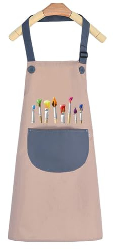 Oyccen Grembiule Pittura Bambini Regolabile Artista Grembiule Impermeabile con Tasche Grembiuli da Cucina per Ragazzi e Ragazze