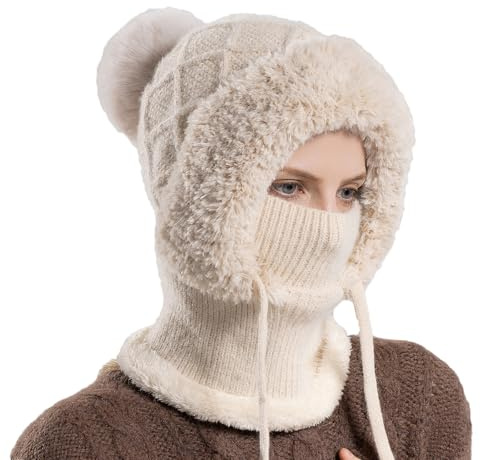 MAZELIKEHOOD Donna Sciarpa Cappello Unisex Maglione Calda Invernale Copricapo Sciarpa Collo Scaldacollo Comodo Idea Regalo