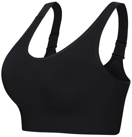 Leversic Top Palestra Donna Reggiseno Sportivo con Spalline Larghe Regolabili Schiena Reggiseni Sportivi Supporto Medio-Alto Running, Fitness, Yoga S-XL