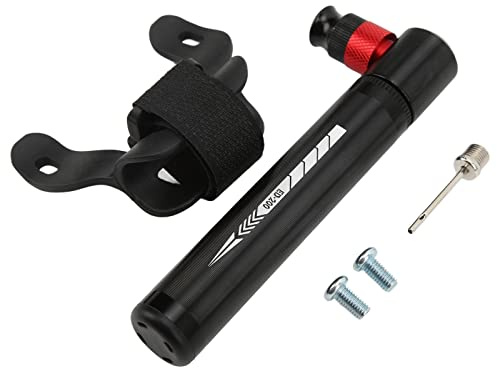 YIZISECCE för minicykelpump, CNC-aluminiumlegering, halkfri design, snabb värmeavledning, omkopplingsbar amerikansk fransk ventil, kompakt bärbar för (svart)