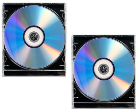 WRITWAA 2 Juegos Disco DVD-r Grabable de Alta Capacidad con Estuche Jewel Case para Grabar Audio y Música, Plástico Resistente Adecuado para Gestión de Información y Grabación Profesional