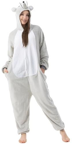 Katara 1744 - Costume Animale Pigiama intero Kigurumi Carnevale, Topo - Taglia L