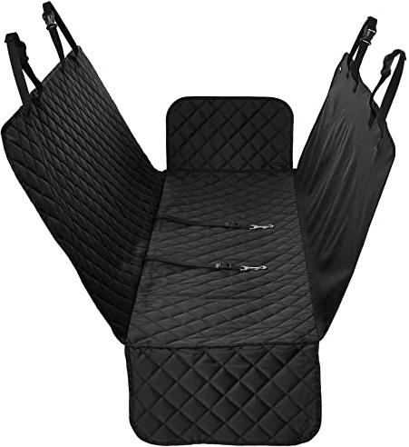 Amazon Basics Funda de asiento acolchada e impermeable en forma de hamaca para el trasero del coche, Estándar, 147,3 x 137,2 cm, Negro