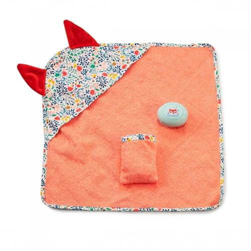 LILLIPUTIENS - Set de Bain pour Poupon - Accessoires de Bain avec Gant, Savonnette et Serviette Fleurie - Idéal pour Poupons de 36 cm - Cadeau Enfant - Poupon Non Inclus - Dés 2 Ans - 83413