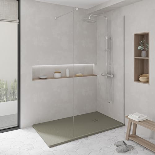 KOES - Plato de Ducha de Resina Modelo NILO – 70x100 – Gris cuarzo RAL 7039