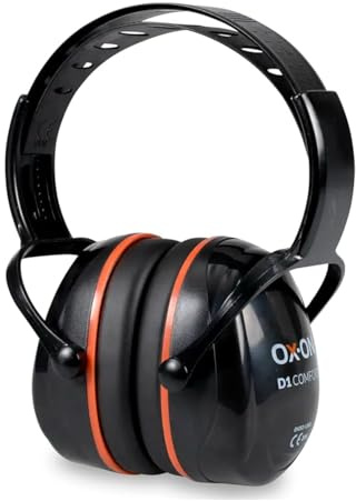 OX-ON EARMUFFS D1 COMFORT, Dielektrischer Gehörschutz mit 31 dB SNR, Leichtgewicht (212g), Höhenverstellung per Klick, Für Elektrische und Feuchte Umgebungen, Komfortabel & ventiliert