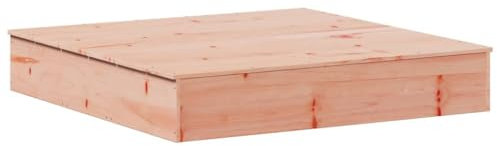 vidaXL Bac à Sable avec Couvercle, Aire de Jeux Domestique, Jouet pour Enfant Tout-Petits Jardin Plage Extérieur, Bois de Douglas Massif