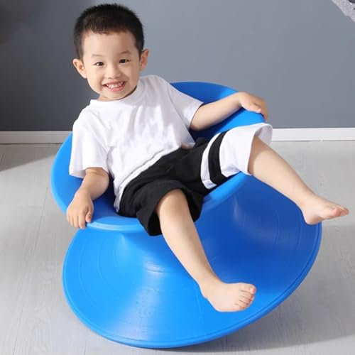 Chaise Pivotante Chaise Gyroscopique Rotative à 360°, Chaise Tournante D'intérieur et D'extérieur pour Les Enfants Sensoriels, Fauteuil Pivotant Bleu pour Chambre D'enfant, Jardin, Terrasse, Cour