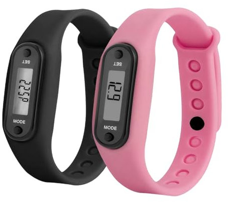 Pedometer Step Counter-2 PCS Step Counter for Walking, Pedometers with Calorie Mileage for Kids Men Women Elders