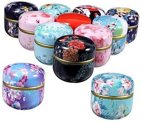 UTHCLO 12piezas Lata De Té De Hojalata Cajas Para Dulces Diseño Atractivo Contenedor Para Guardar Galletas y Flores