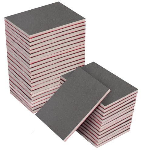32 Piezas Esponjas de Lijado Húmeda y Seca, Almohadillas de Lija de Grano 2500 Esponja Abrasiva Manual Lavable y Reutilizable Taco Abrasivo de Lijado para Madera Metal Cocina Muebles