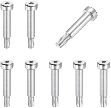 sourcing map Lot de 8 boulons à épaulement en acier inoxydable 304 de 6 mm de diamètre d'épaule de 20 mm de longueur d'épaule M5 x 0,8 mm pour machines de moulage par injection hydraulique