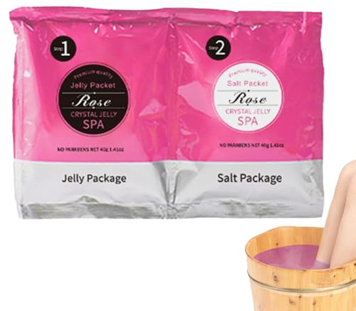 Foot Soak – Jelly Pedicure Packs| Crystal Jelly Pedicure Relaxing Bath Salts with Skin-Softening Formula | Relaxing Spa Soak for Feet for Home, Salon, Travel, and Giftt Use
