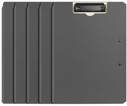 Carpeta de archivos Carpeta portapapeles plegable de 5 piezas, resistente, polipropileno, con doble clip, organizador archivos, suministros oficina(Negro)