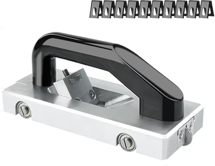 Rouleau de plastique PVC pour rainures de sol - Couteau à rainurer manuel en forme de U - Avec 10 lames en acier inoxydable - Profondeur de rainure réglable - Pour sol en PVC